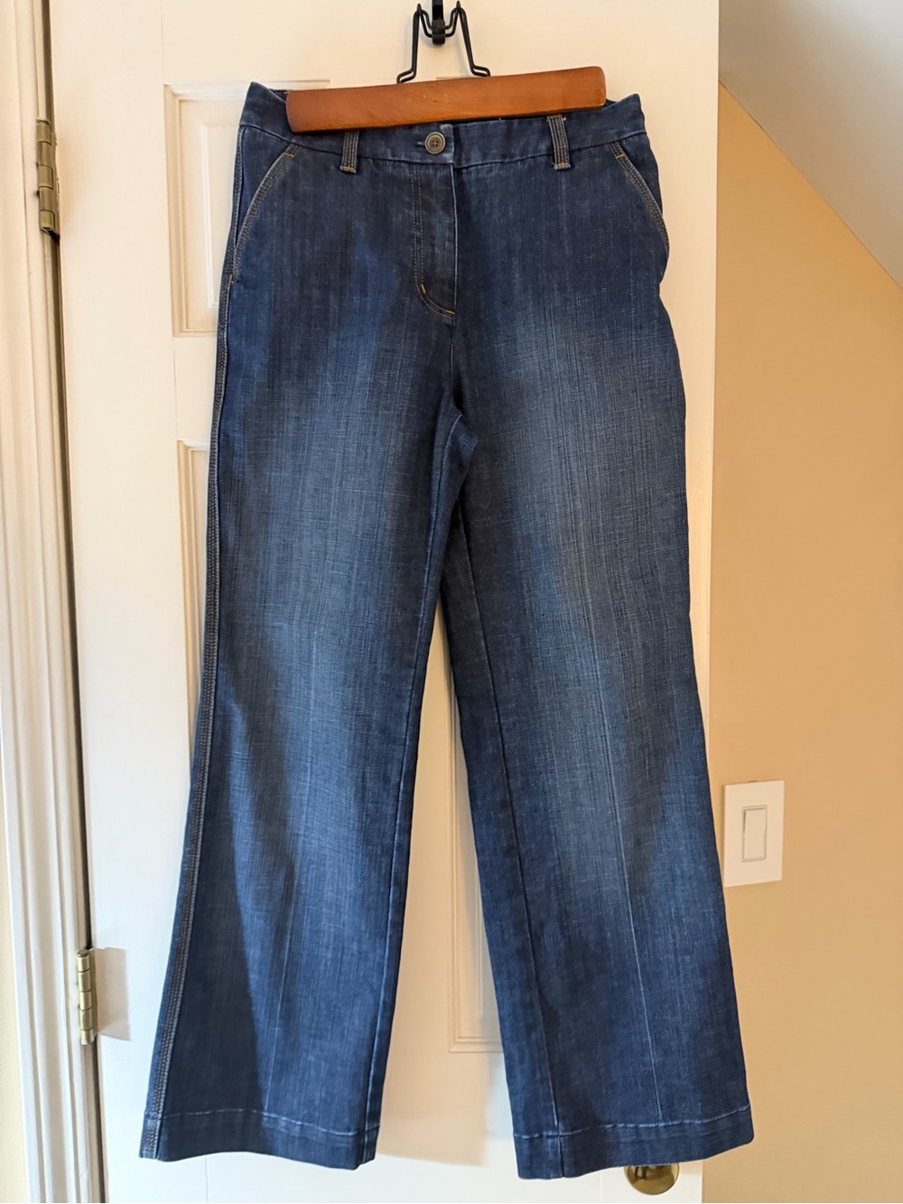 Talbots Dark Blue Wide-Leg Denim Jeans